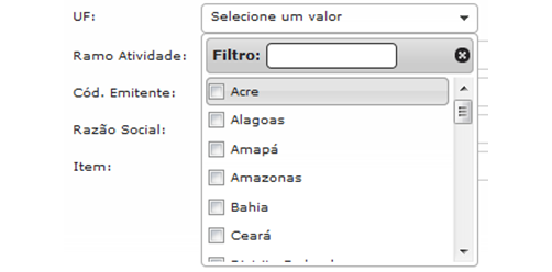 Filtro Unidade Federativa.